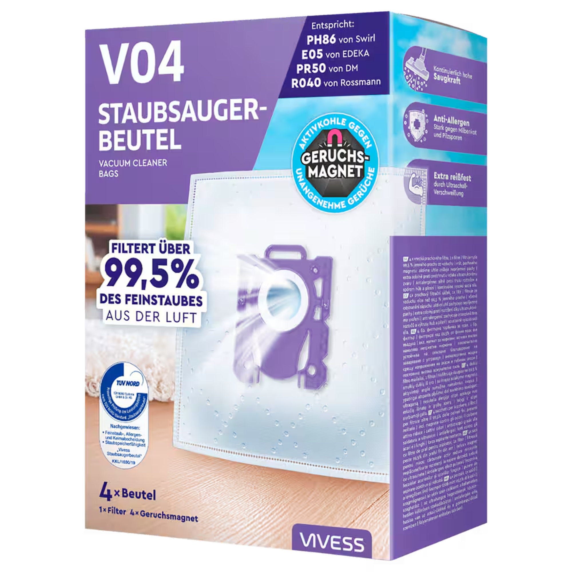 Staubsaugerbeutel 'V04' 4 Stück