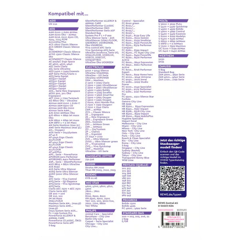 Staubsaugerbeutel 'V04' 4 Stück