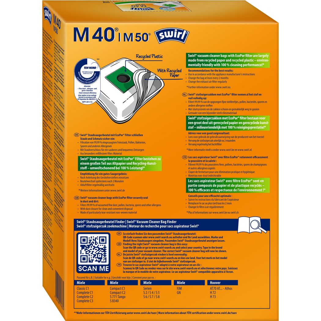 Staubsaugerbeutel M40 4 Stück