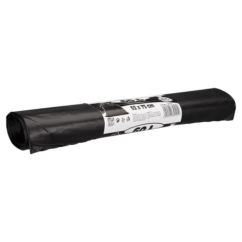 Schwarze Müllsäcke auf Rolle, 60l
