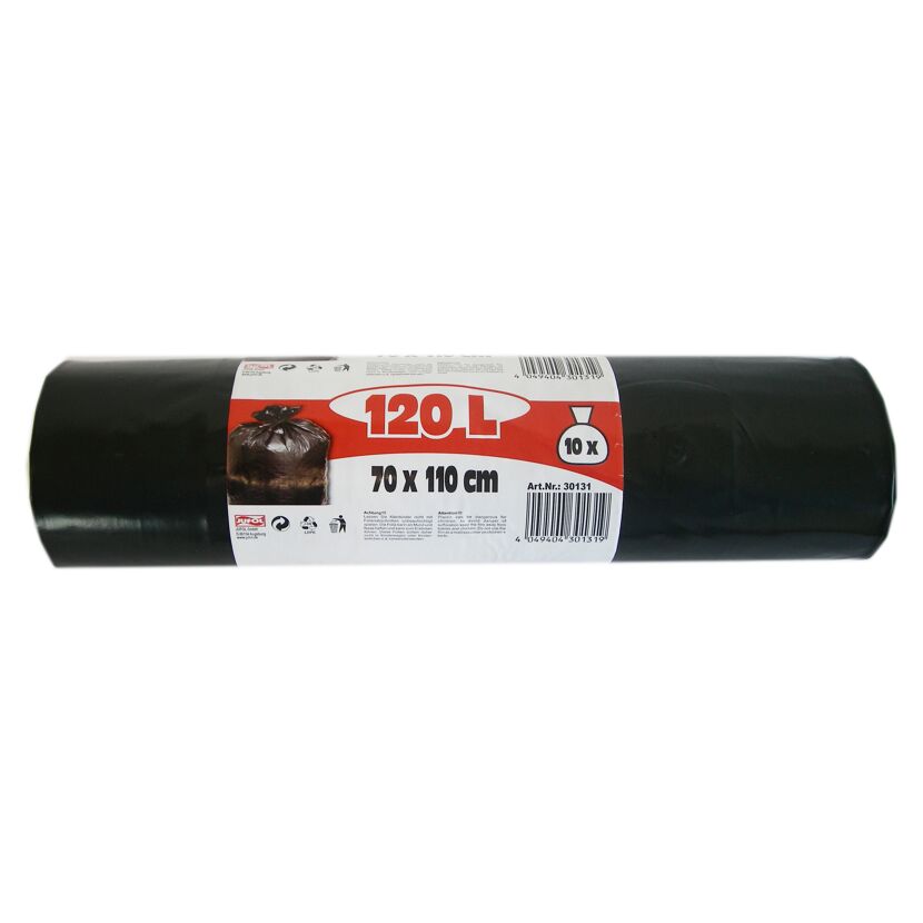 Rolle mit 10 schwarzen Müllsäcken (120 l)