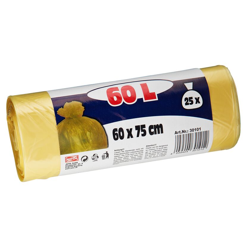 Rolle mit 25 gelben Müllbeuteln à 60 l