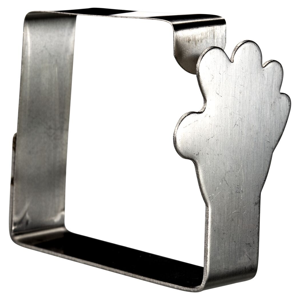 Metallene Tischtuchklammer in Form einer Hand