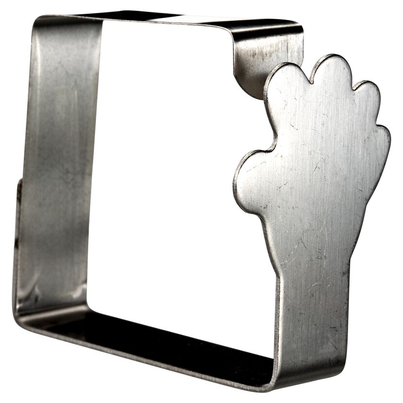 Metallene Tischtuchklammer in Form einer Hand