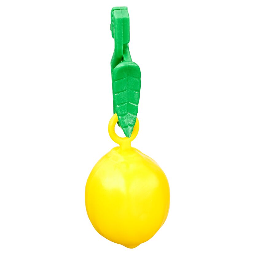 Gelber Zitronen-Tischbeschwerer mit grünem Blatt