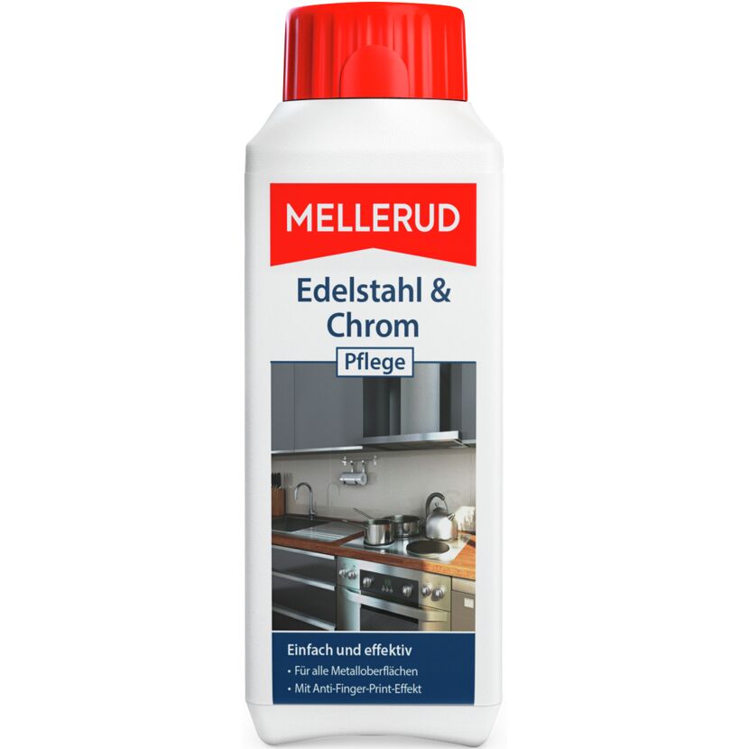 Flasche Mellerud Edelstahl & Chrom Pflege