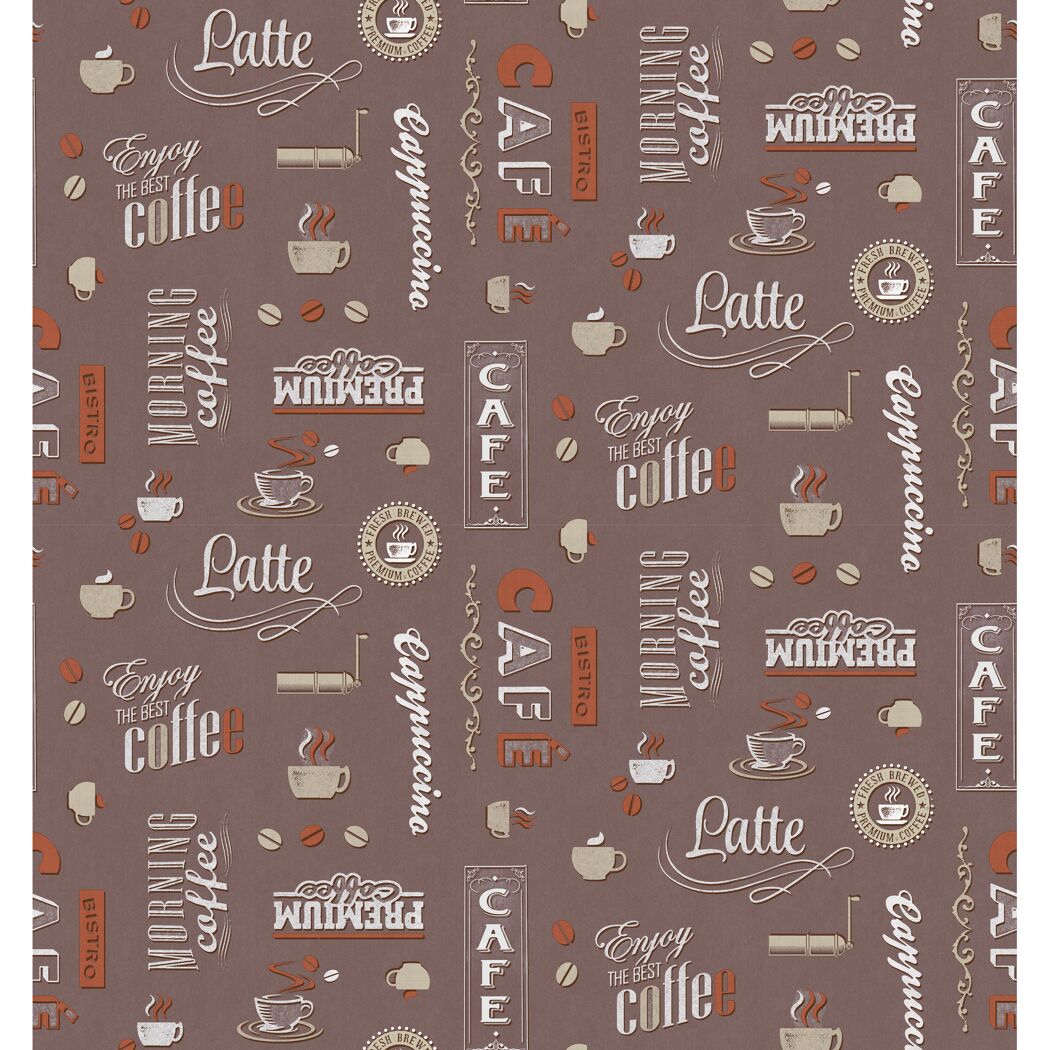 Nahtloses Kaffeemuster mit Kaffeetassen, -bohnen und -mühle.