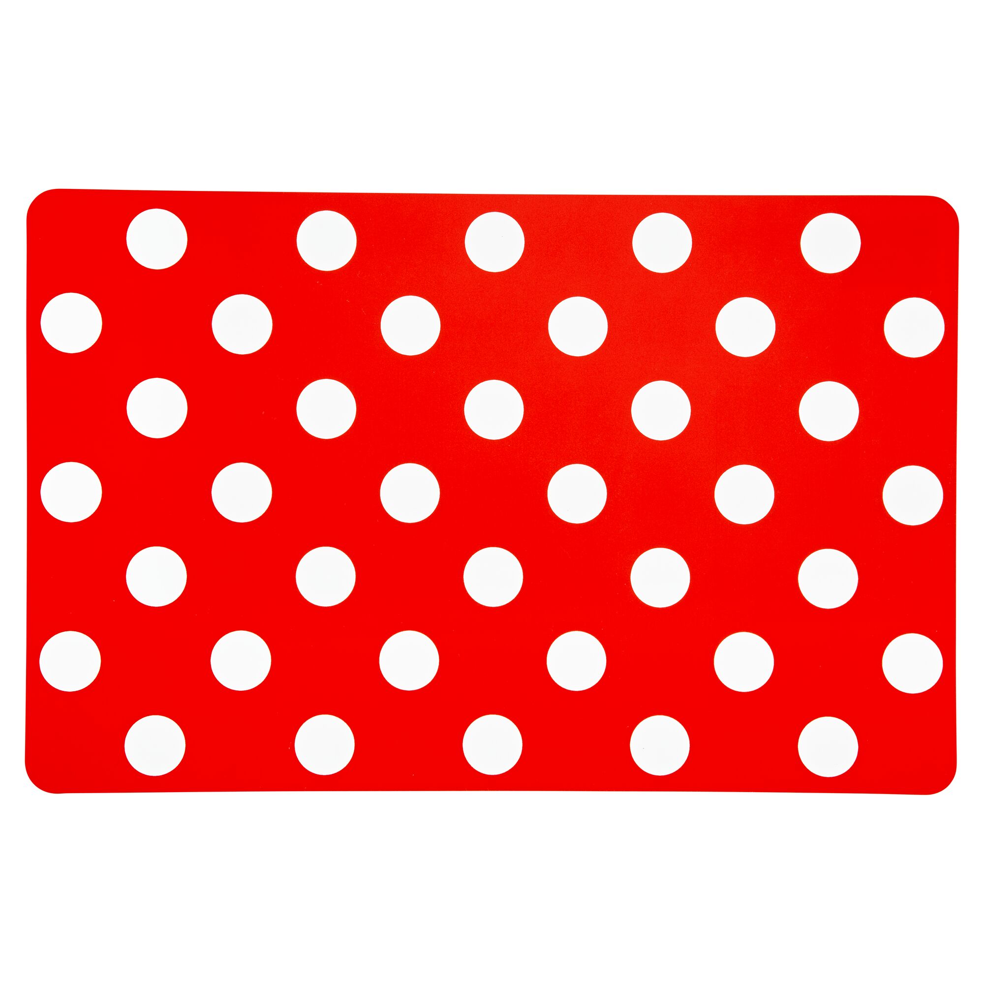 Rotes Tischset mit weißen Punkten
