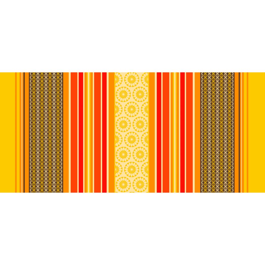 Gelb-orange gestreiftes Muster mit Ornamenten