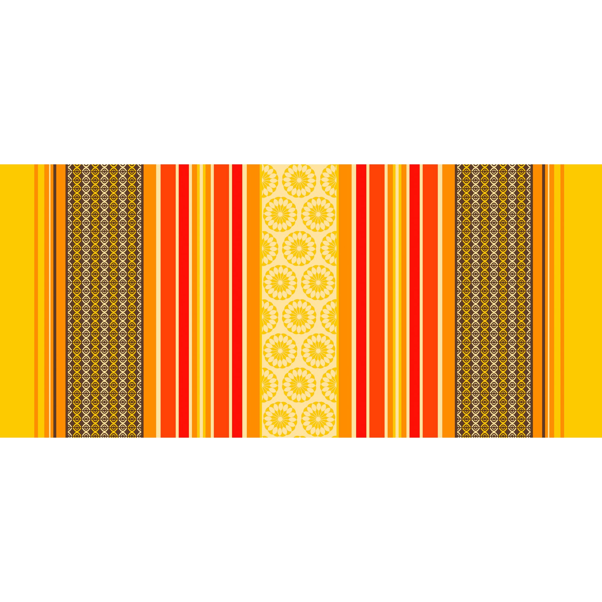 Gelb-orange gestreiftes Muster mit Ornamenten