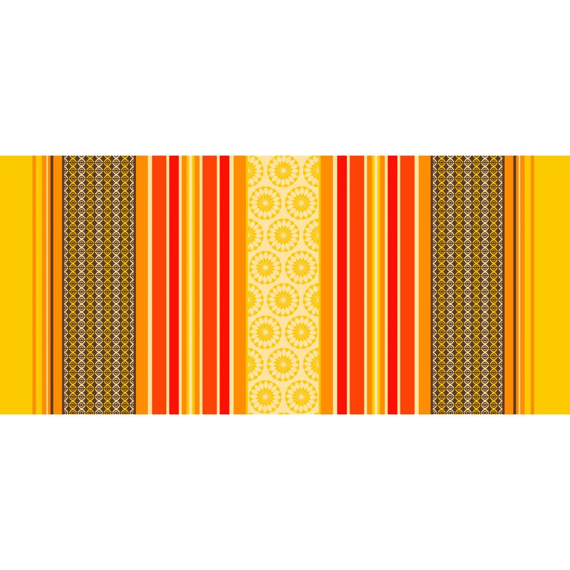 Gelb-orange gestreiftes Muster mit Ornamenten