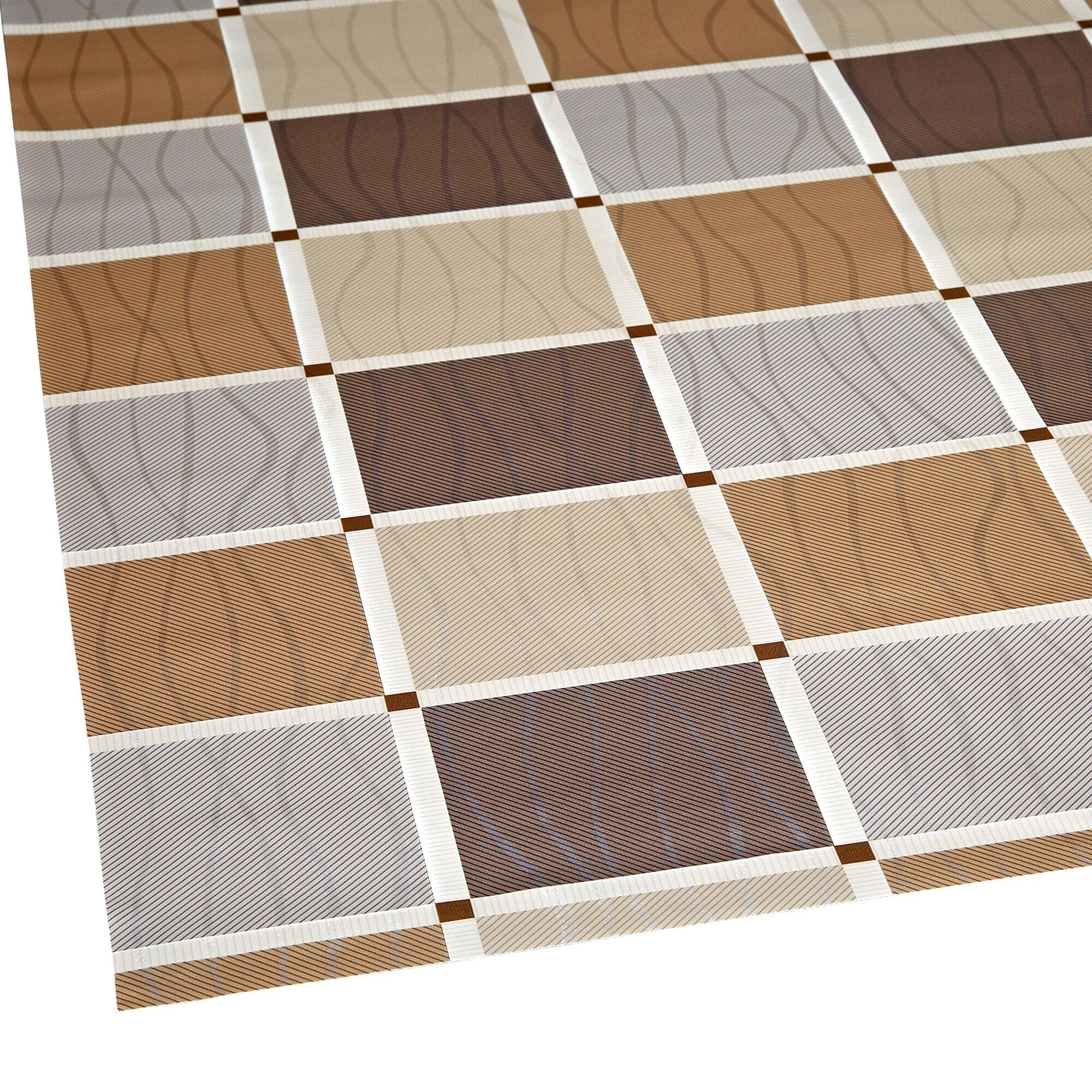 Beige-braune gemusterte Tischdecke