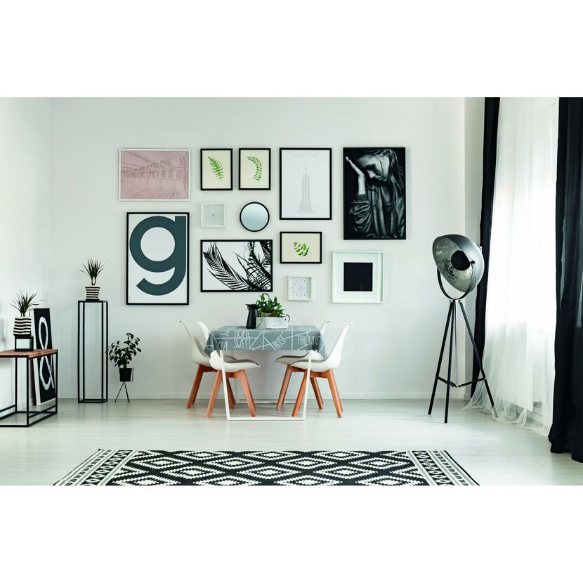 Wachstuch-Tischdecke 'Monte Carlo' credo-silber 180 x 140 cm