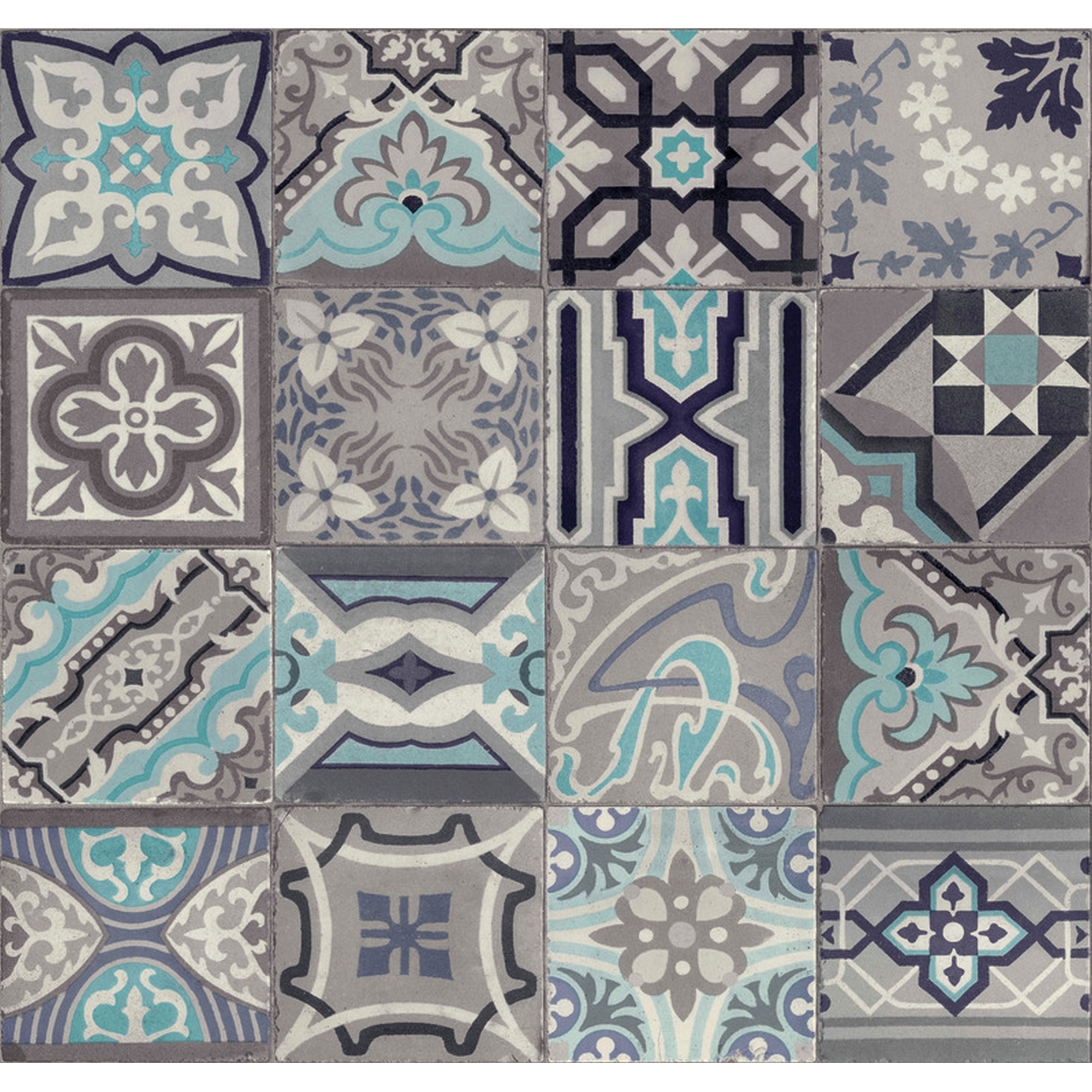 Wandbelag 'Ceramics Simenta' 0,675 x 20 m grau/blau + product picture