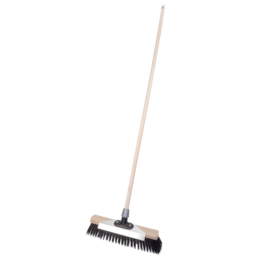 Kratzbesen mit Holzstiel und Schabeblech Elaston 40 cm schwarz