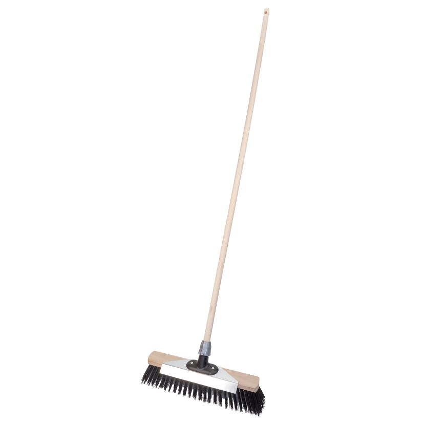 Kratzbesen mit Holzstiel und Schabeblech Elaston 40 cm schwarz