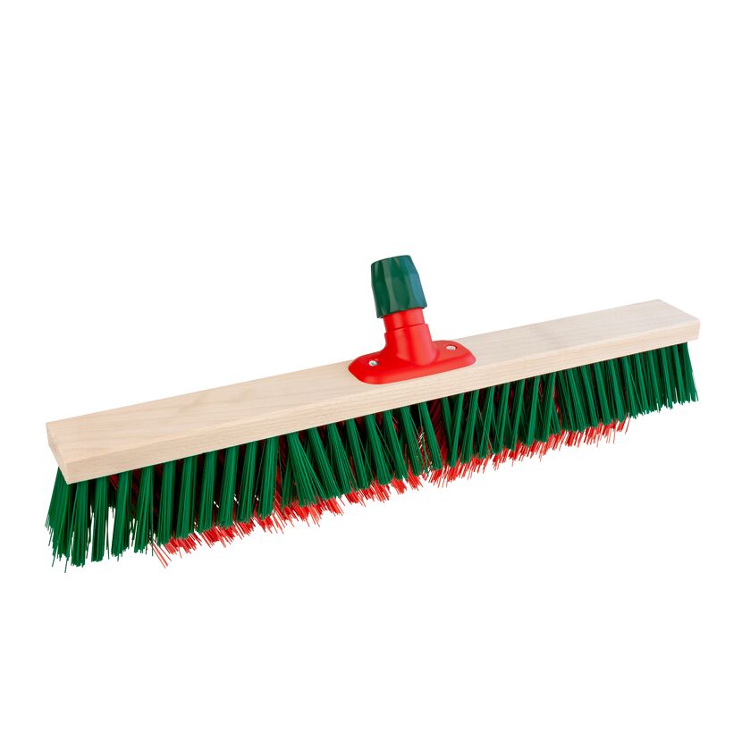 Hofbesen mit Kunststoffstielhalter Elaston 60 cm grün rot