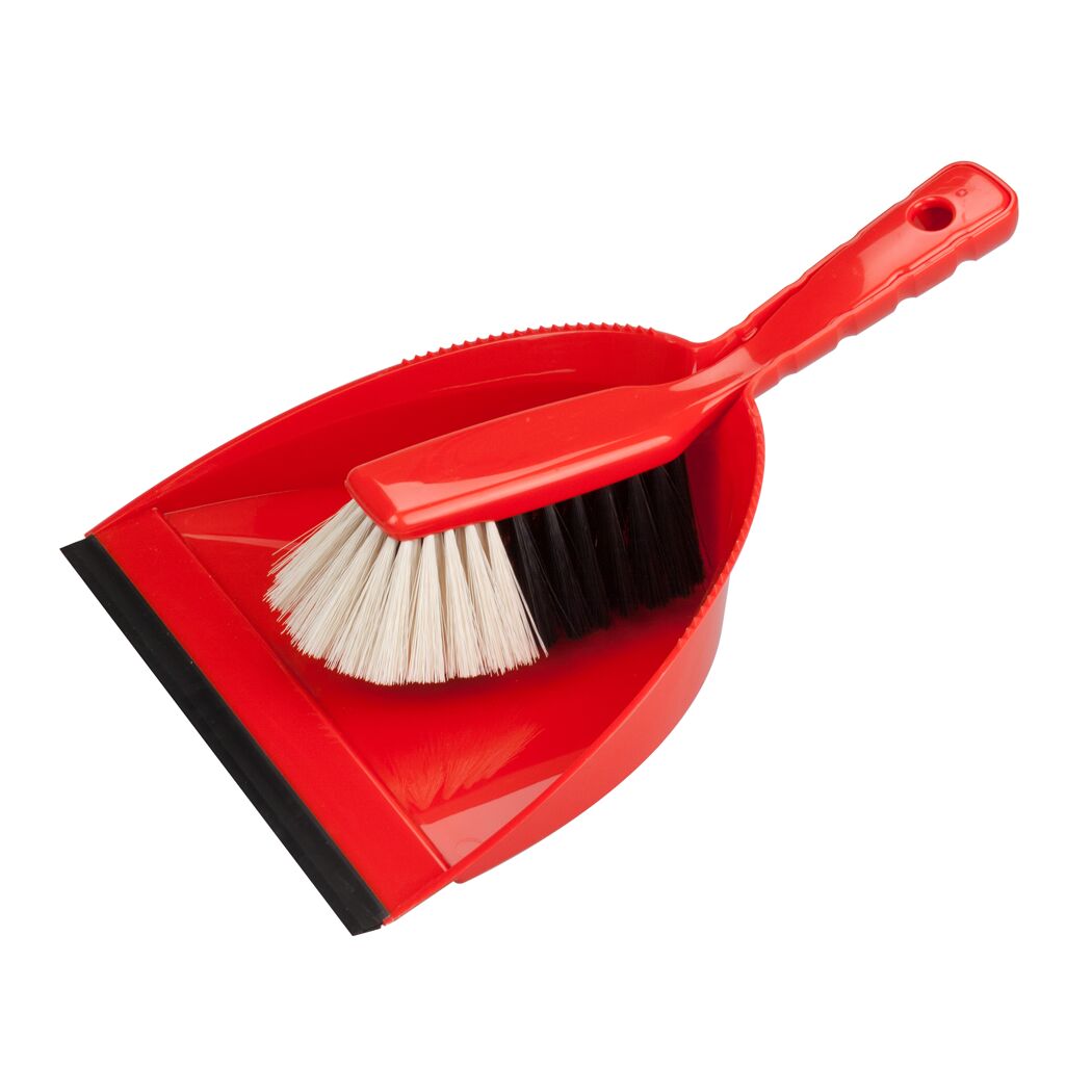 Kehrgarnitur mit Lippe Kunststoff rot