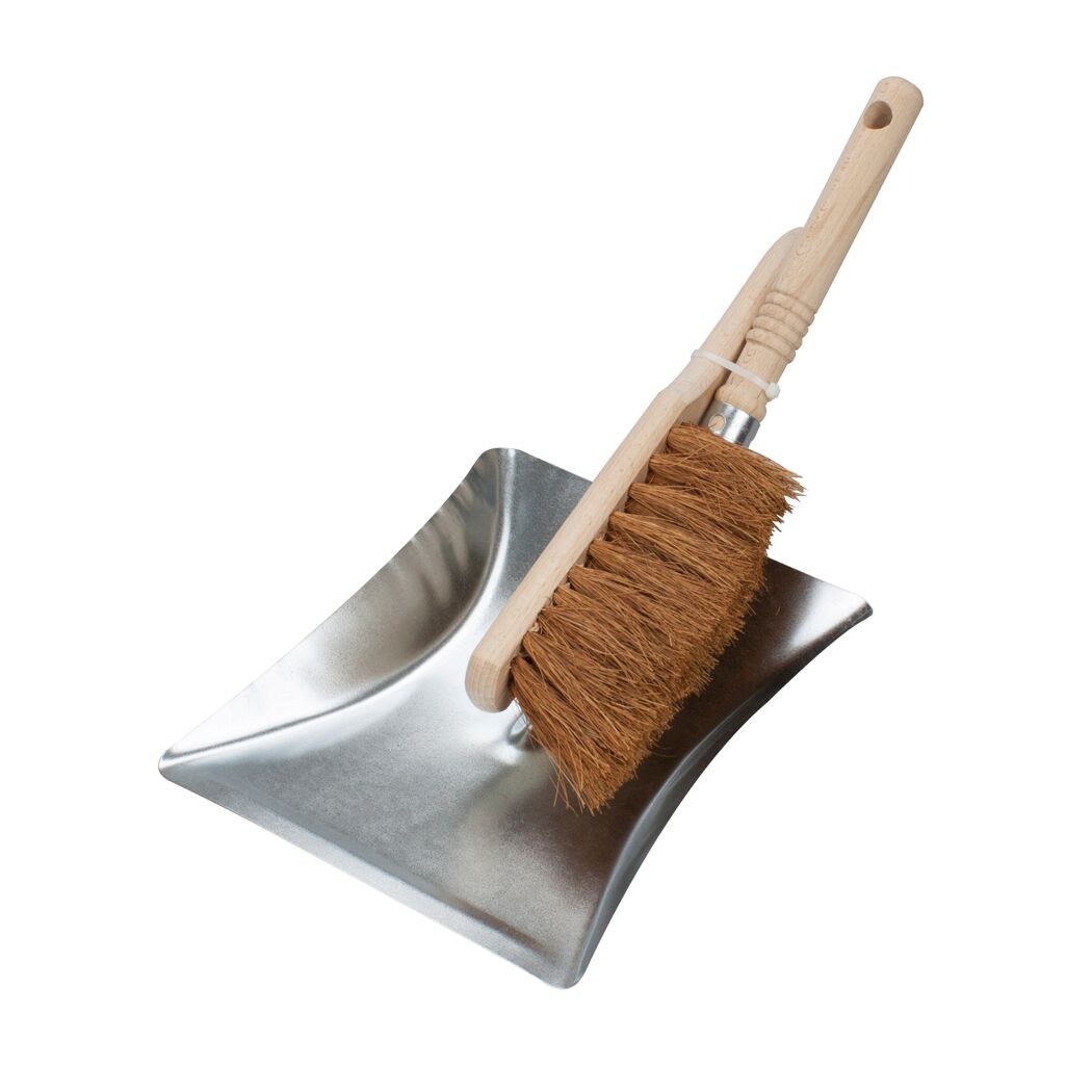Handfeger und Kehrschaufel aus Metall