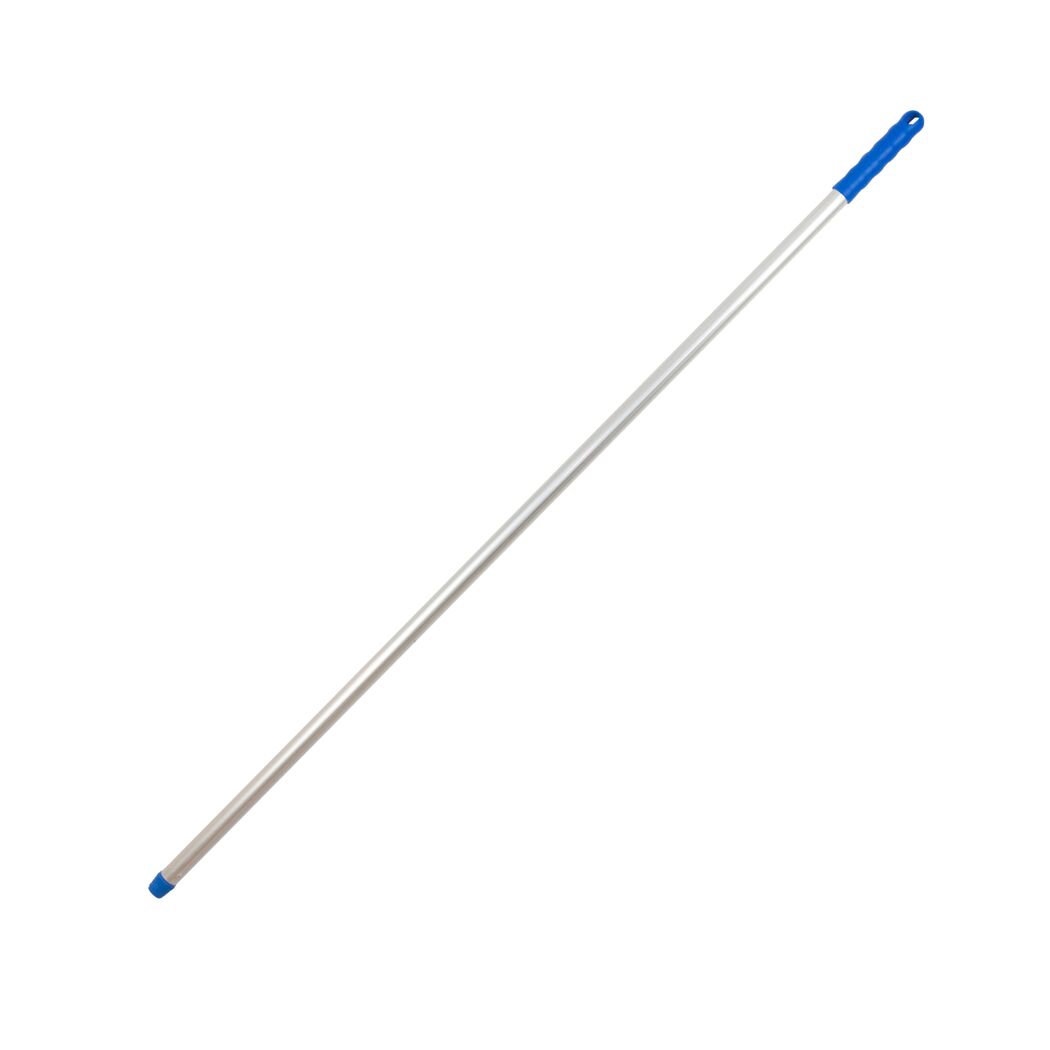 Aluminumstiel mit Gewinde 130 cm blau aluminiumfarben