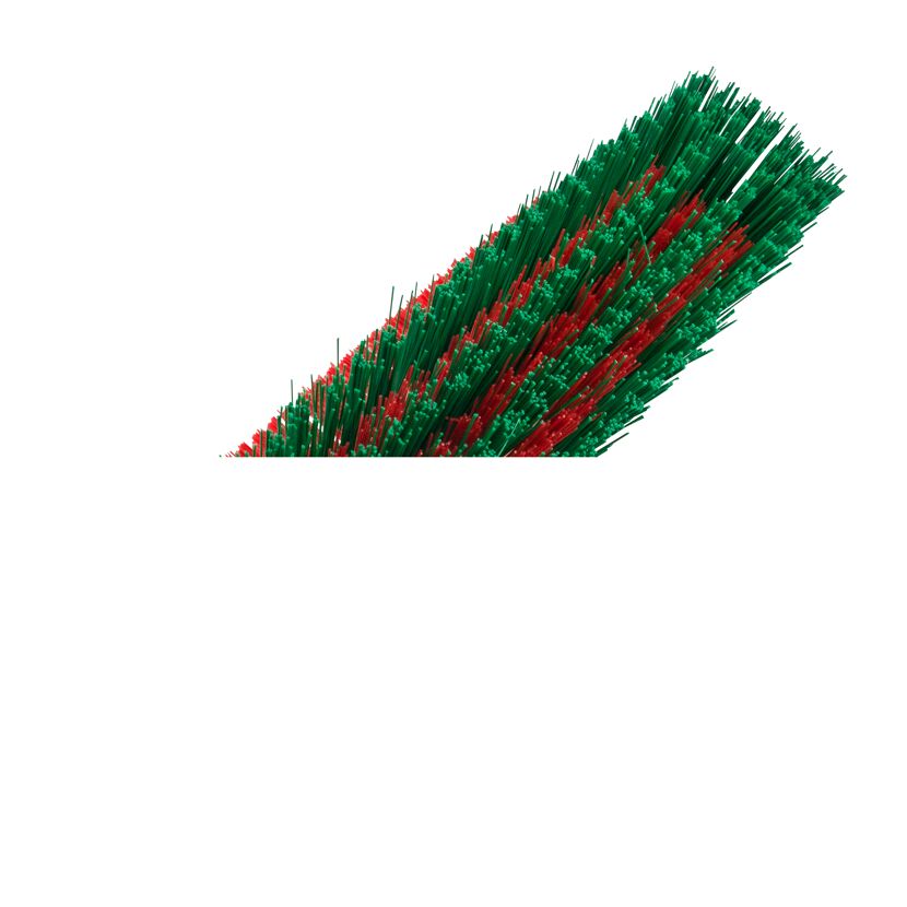 Roter und grüner Besen