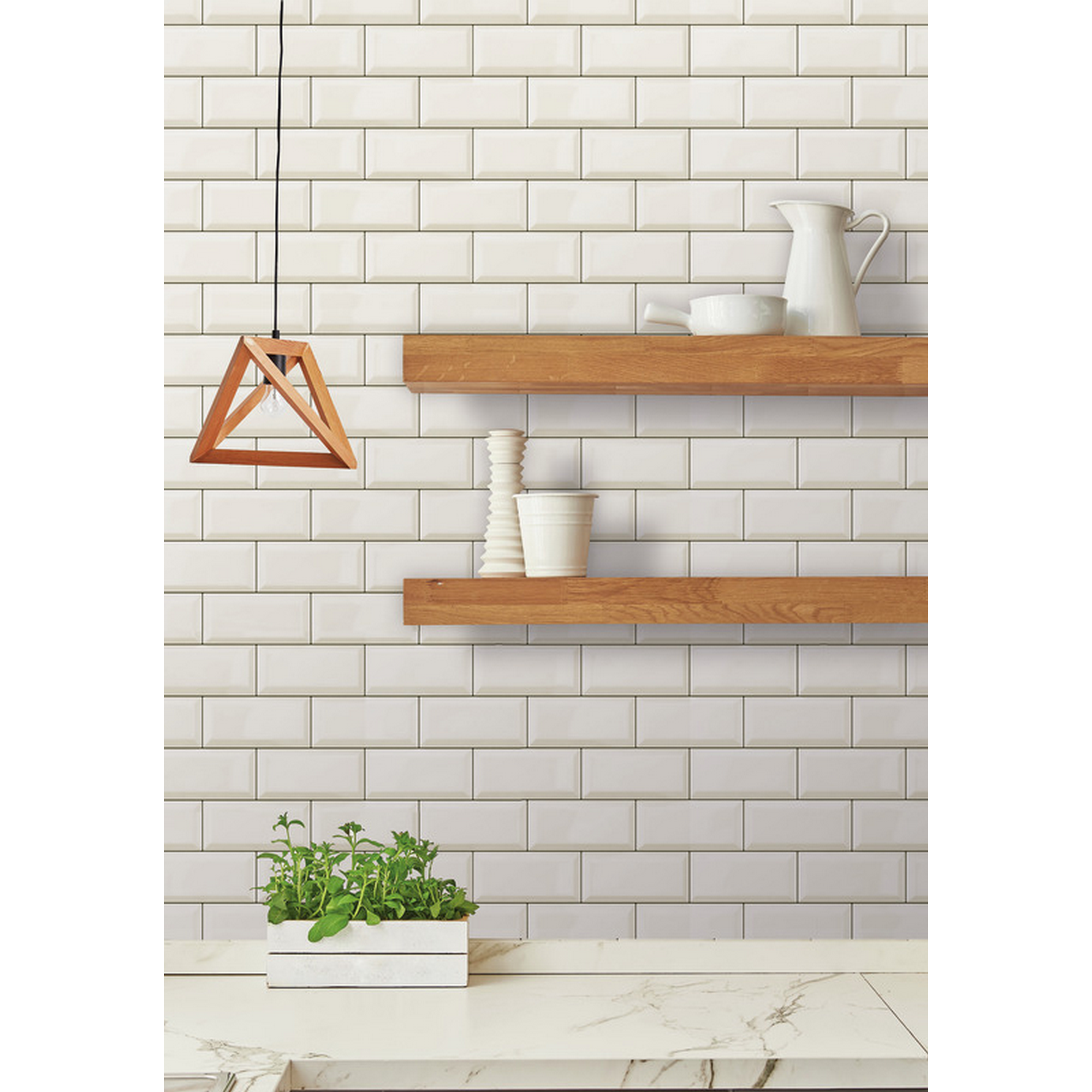 Wandbelag 'Ceramics Subway Tiles' 0,675 x 20 m weiß + product picture