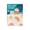 Zwei Geschirrtücher mit orangen Zitrusfrüchten