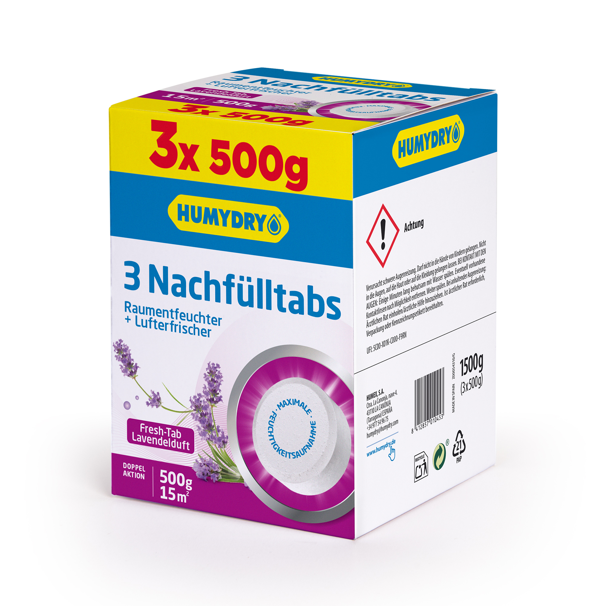 Nachfülltabs für Raumentfeucher Lavendel 3 x 500 g