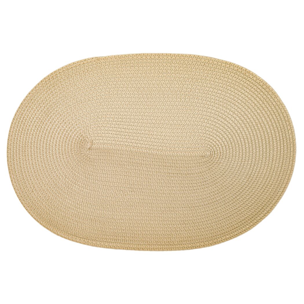Tischset PVC-frei beige strukturiert oval 29 x 44 cm