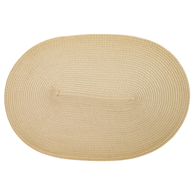 Tischset PVC-frei beige strukturiert oval 29 x 44 cm