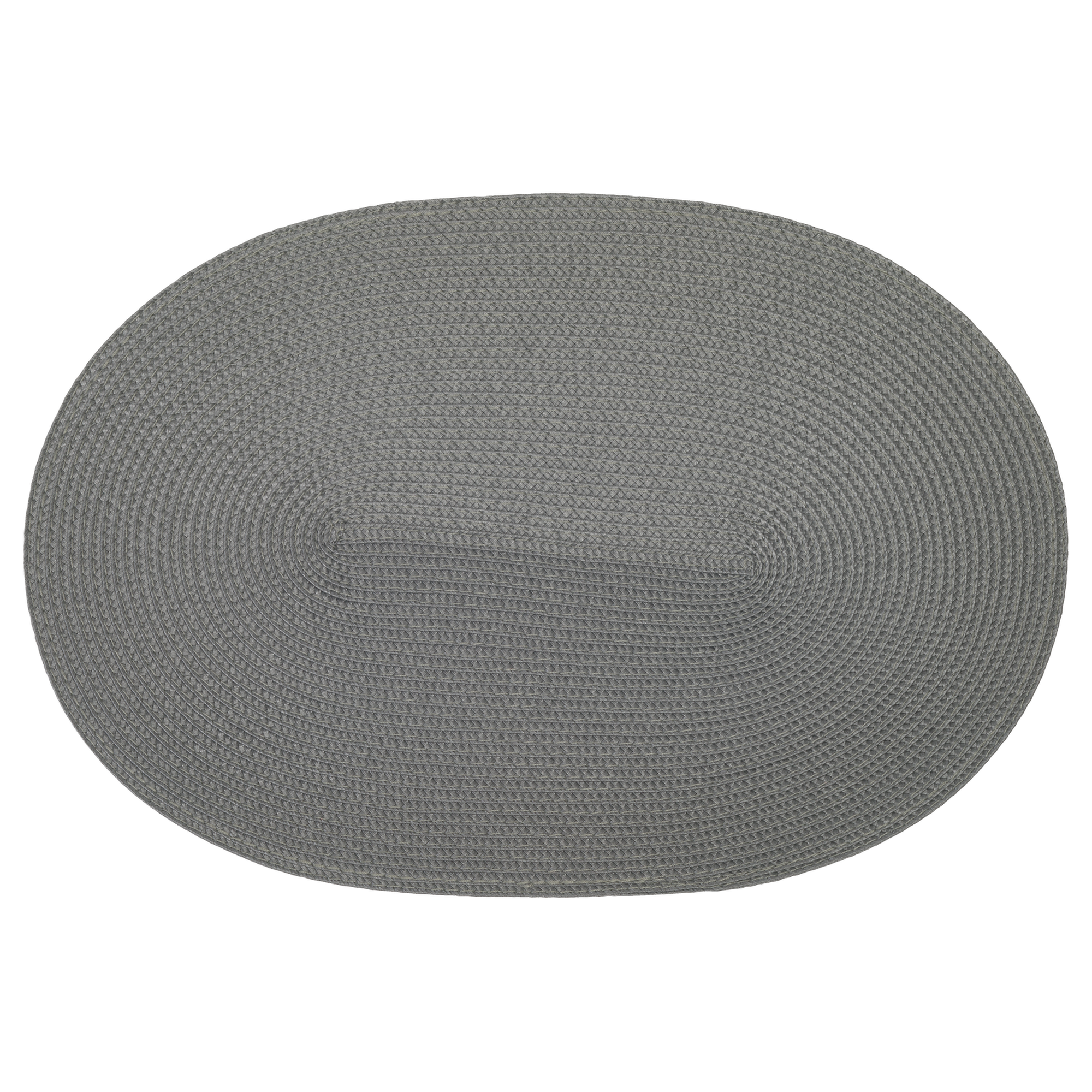 Tischset PVC-frei stahlgrau strukturiert oval 29 x 44 cm