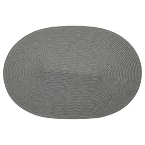 Tischset PVC-frei stahlgrau strukturiert oval 29 x 44 cm