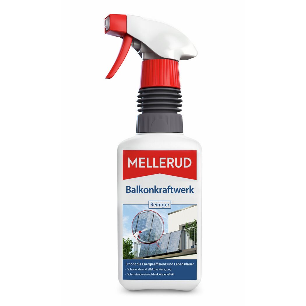 Sprühflasche mit Reiniger für Balkonkraftwerke