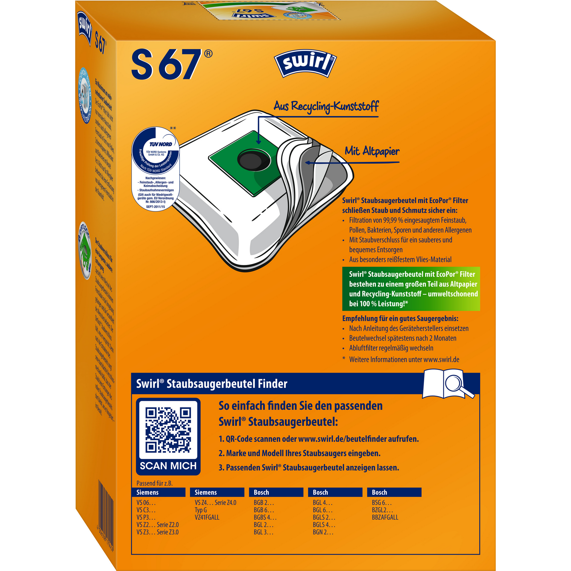 Staubsaugerbeutel S67 4 Stück