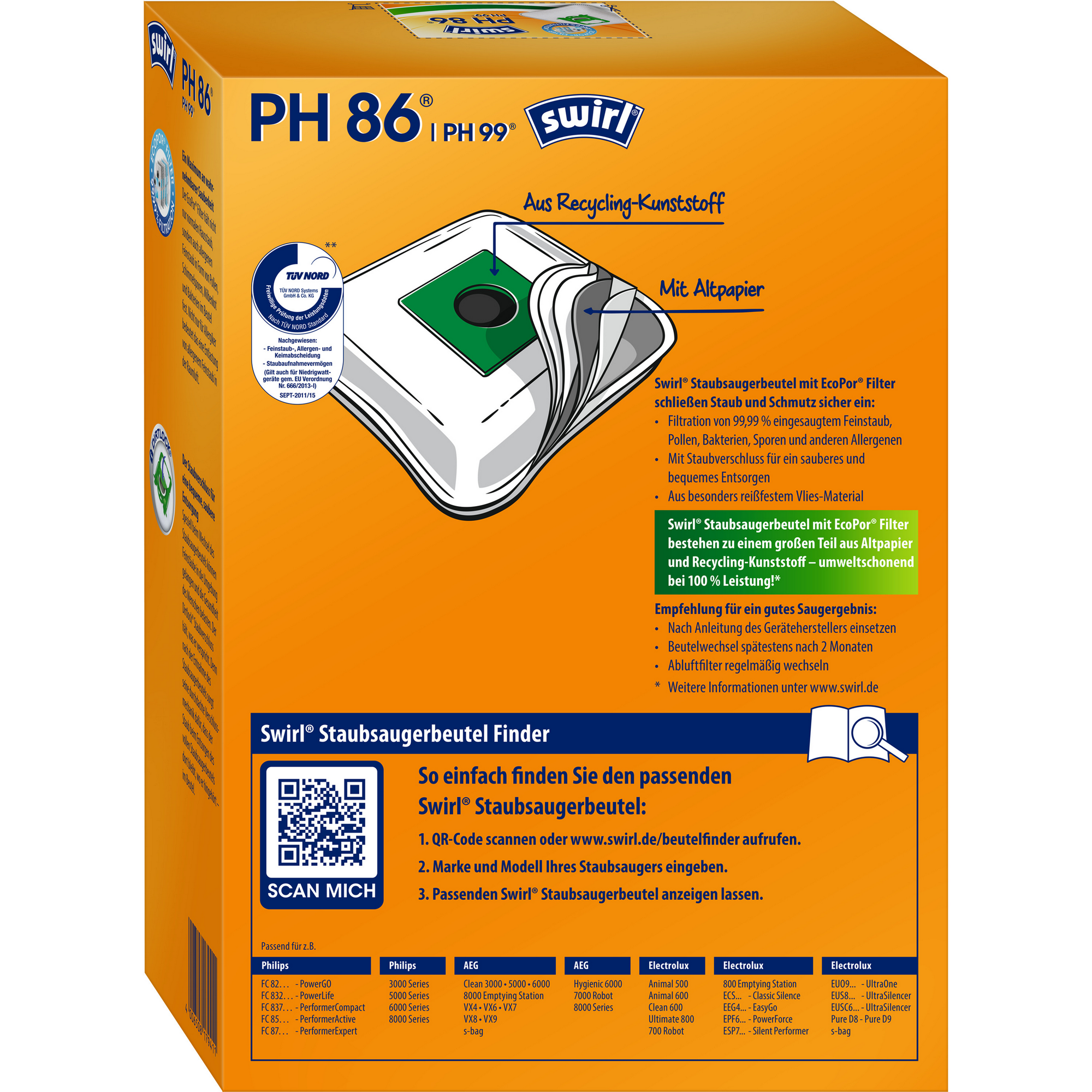 Staubsaugerbeutel PH86 4 Stück
