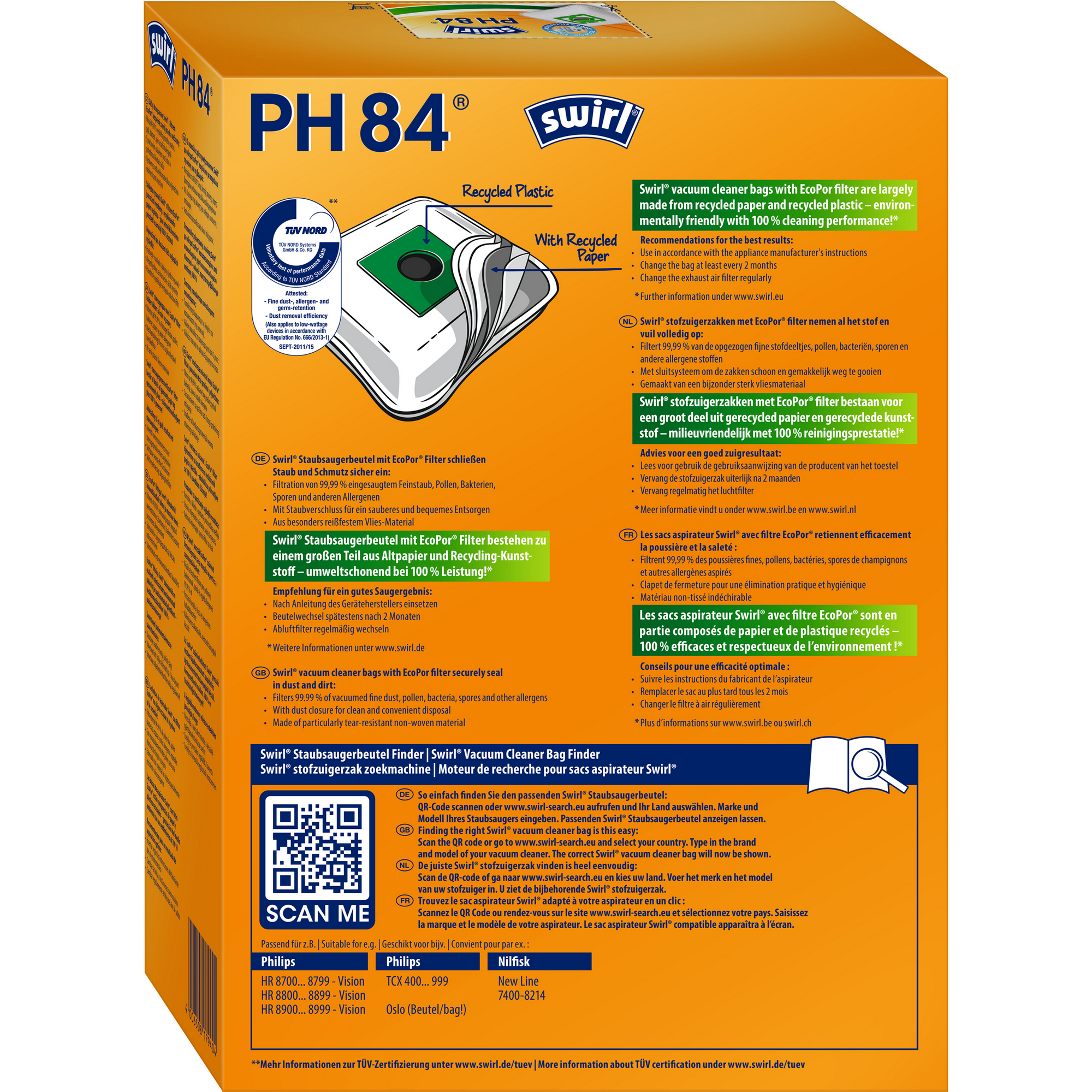 Staubsaugerbeutel PH84 4 Stück