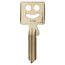 Goldener Schlüssel mit Smiley-Gesicht und der Nummer 123.