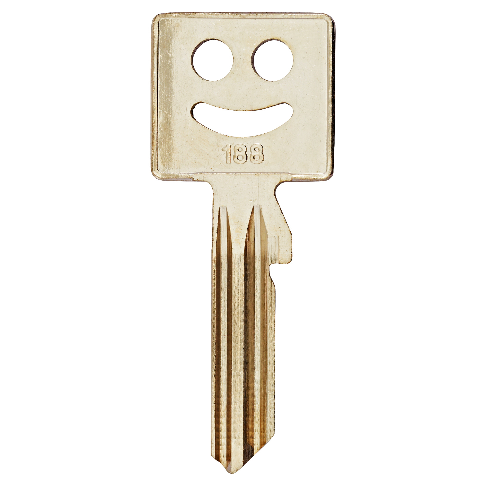 Schlüsselrohling mit Smiley und der Nummer 188