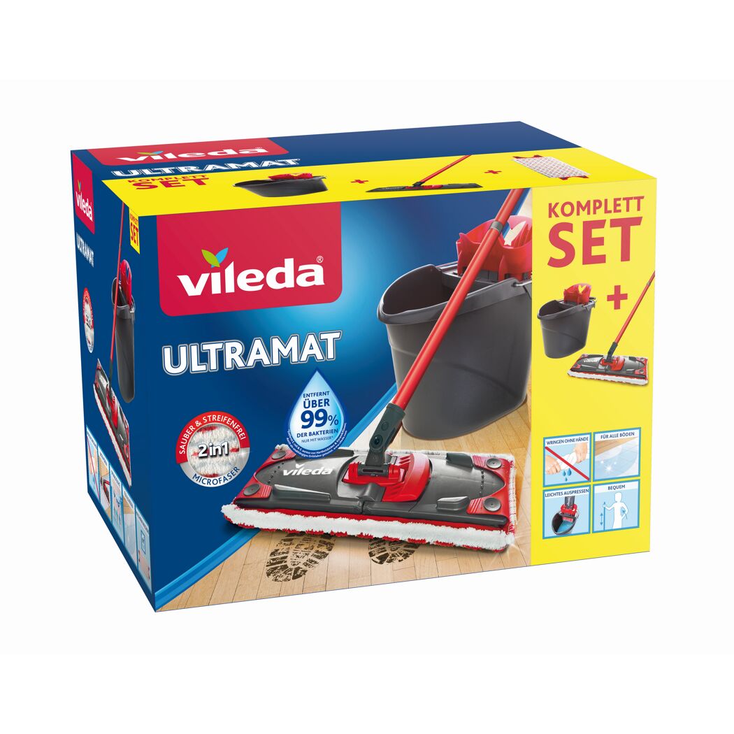Vileda Ultramat Komplettset mit Wischer und Eimer