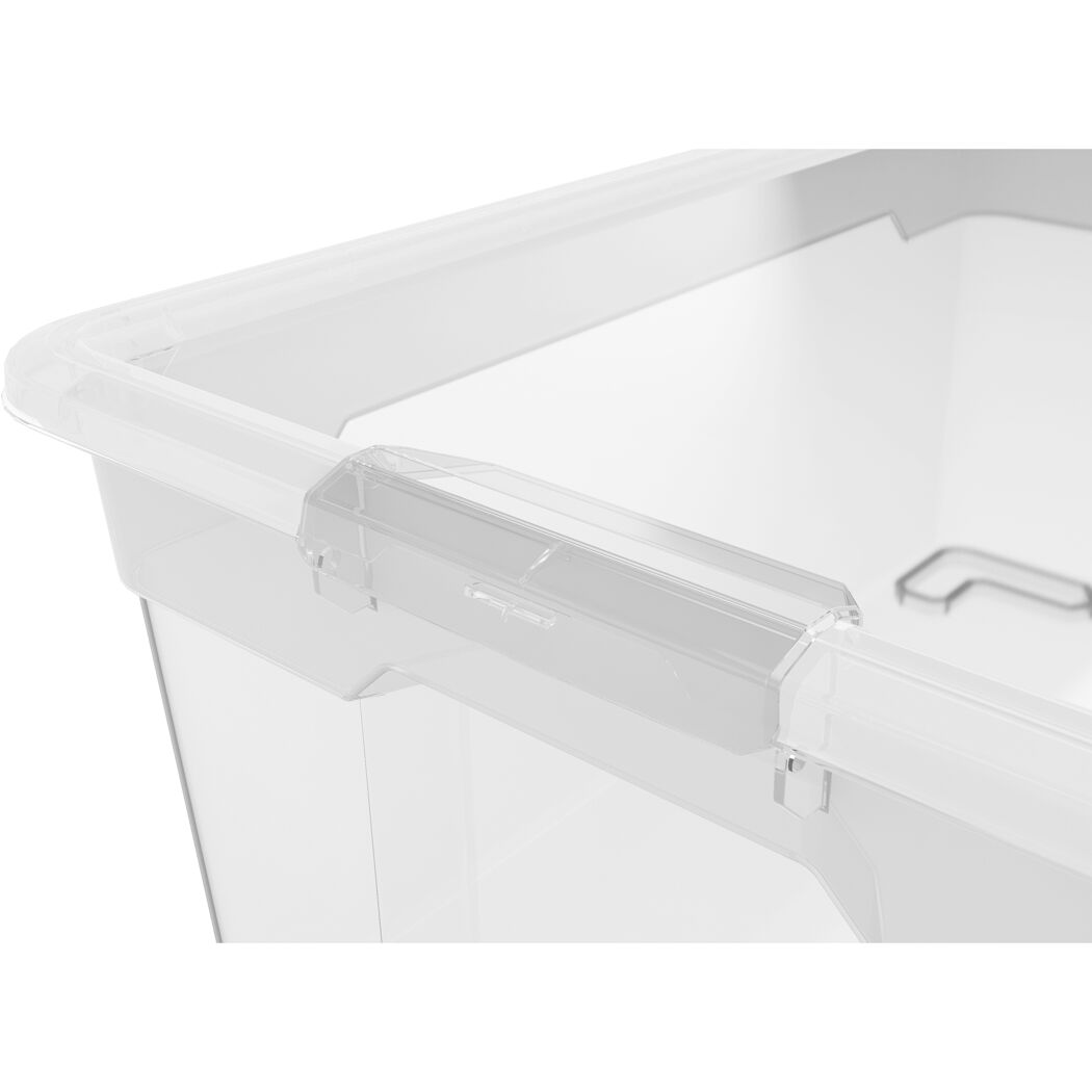 Verschluss einer transparenten Aufbewahrungsbox