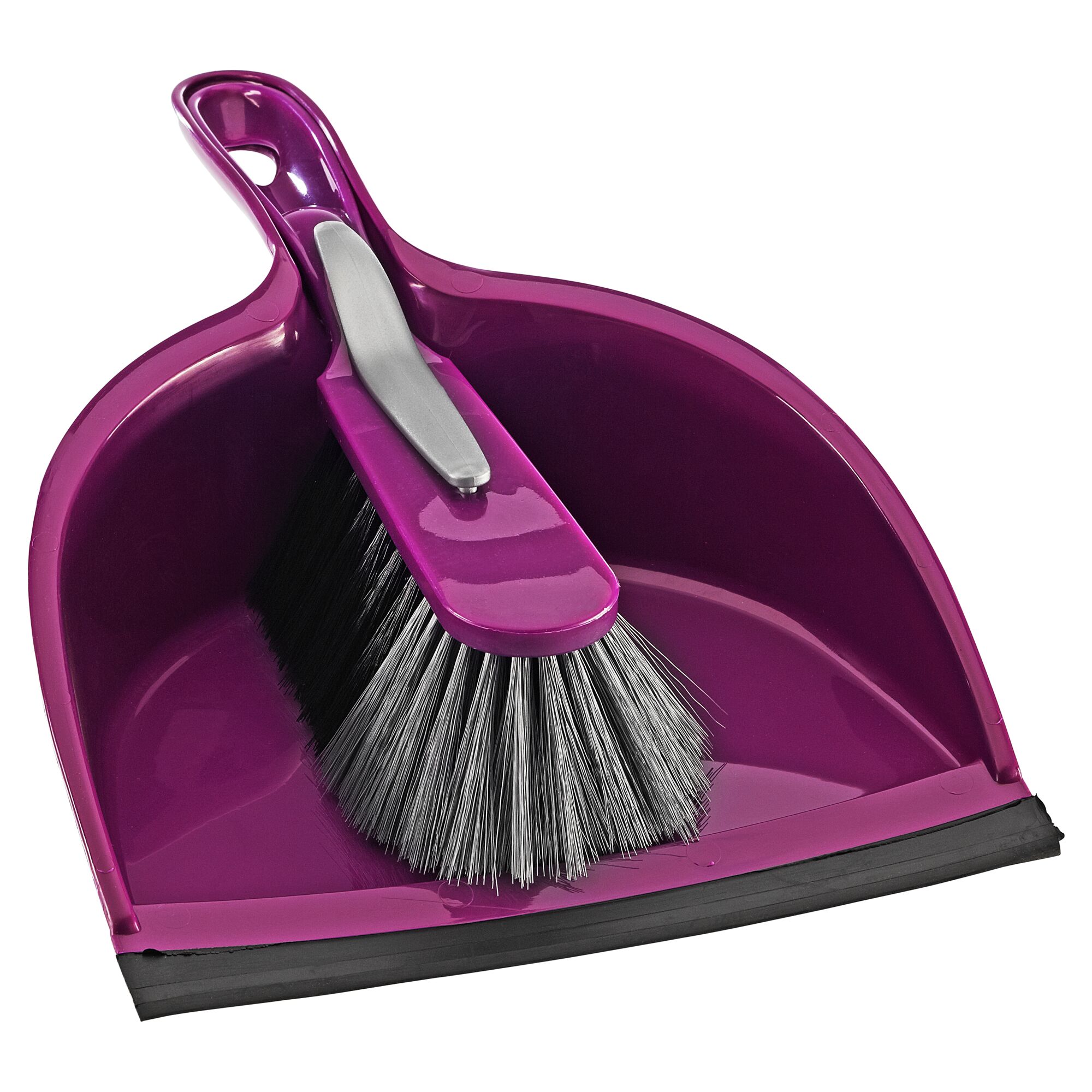 Lila Kehrschaufel und Handfeger