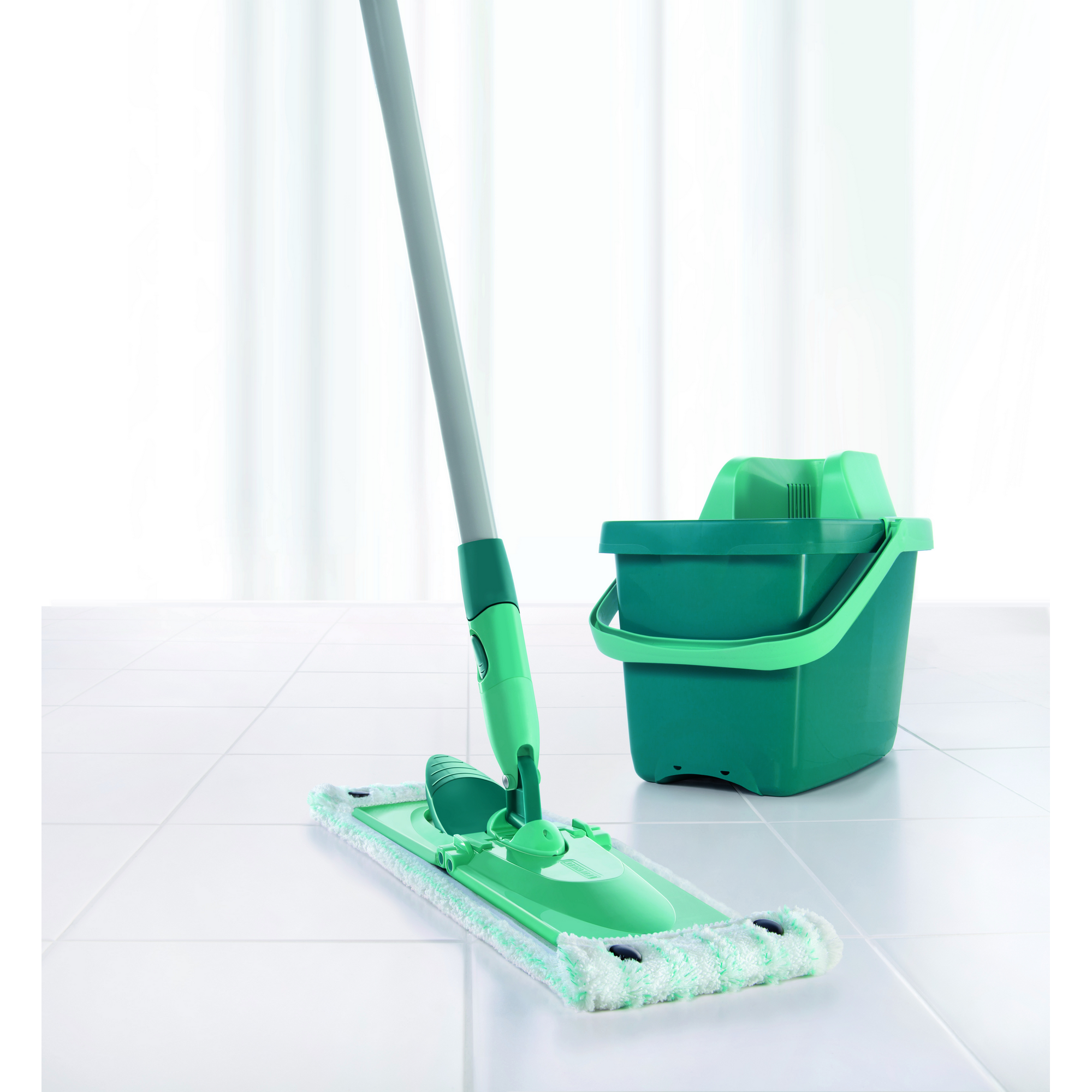 Set "Combi Clean" Bodenwischer und Eimer mit Pressaufsatz türkis + product picture