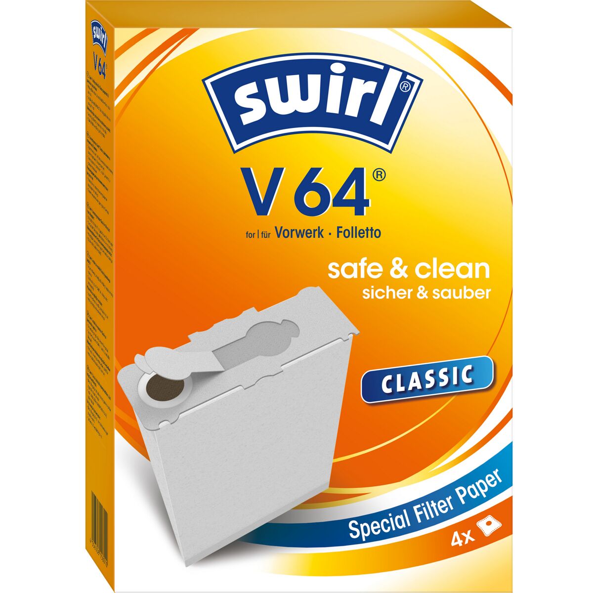 Swirl Staubsaugerbeutel 'V64' 4 Stück