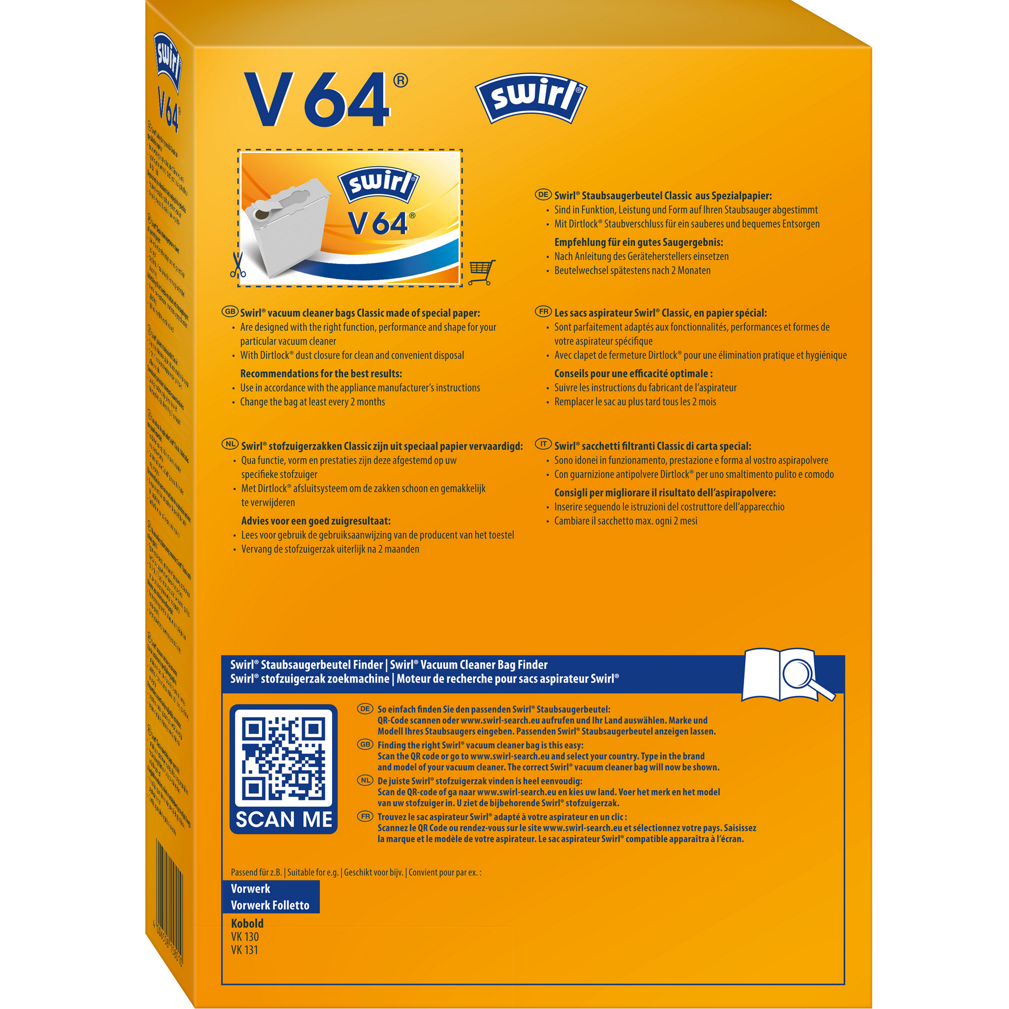 Staubsaugerbeutel 'V64' 4 Stück