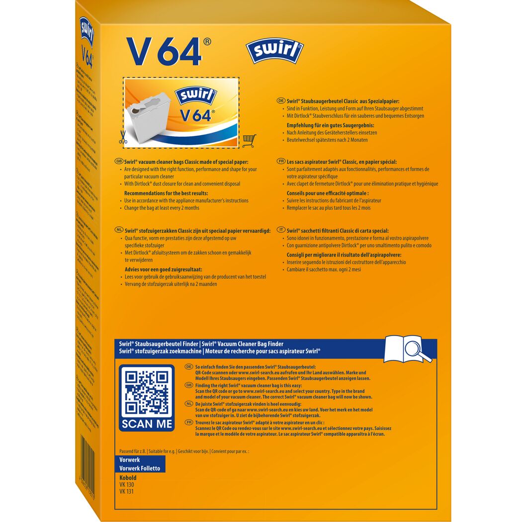 Staubsaugerbeutel 'V64' 4 Stück