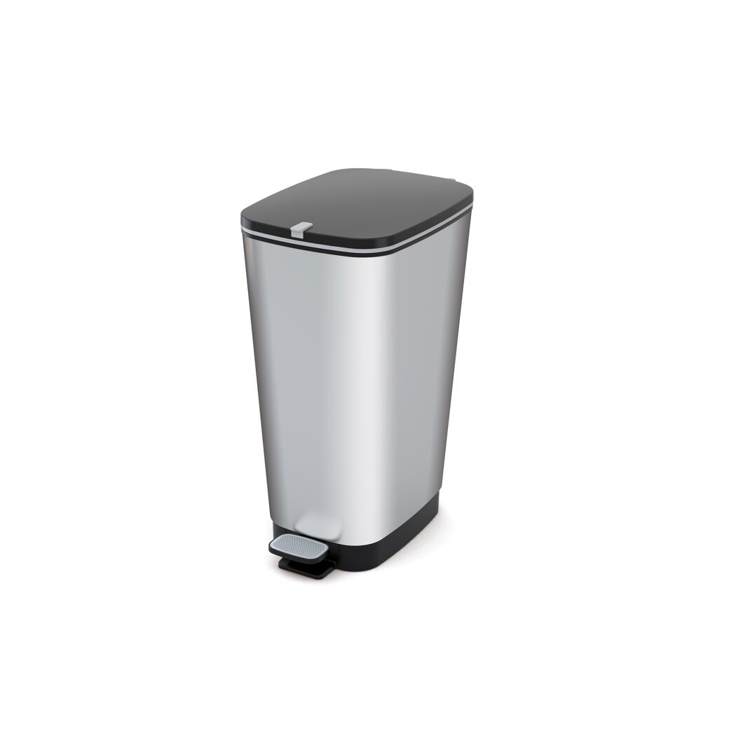Abfalleimer Chic Bin L silber mit Tretpedal