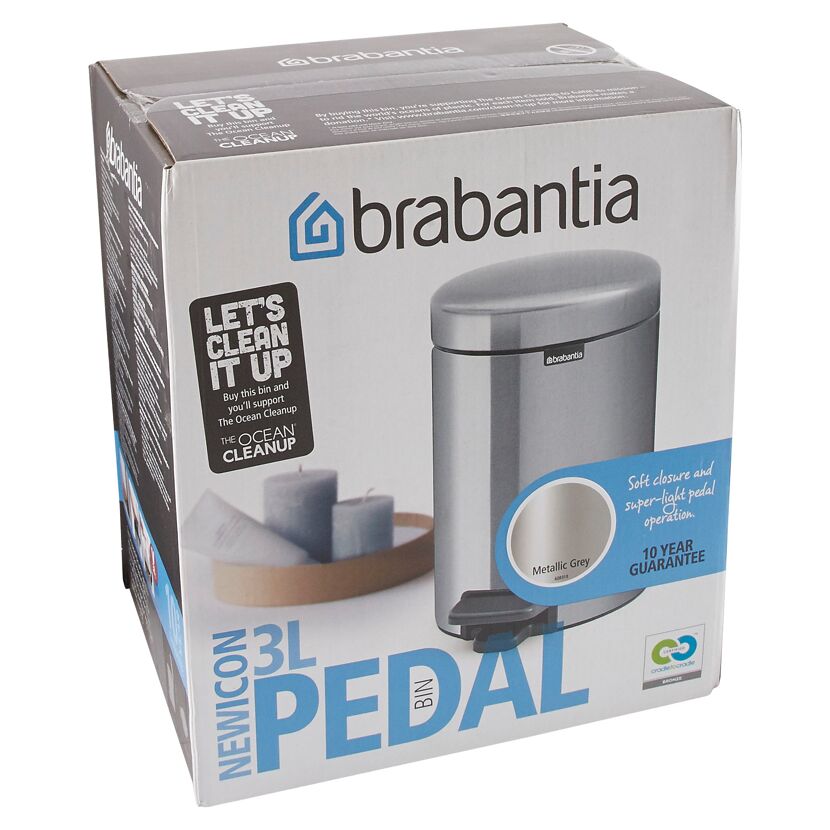Brabantia Treteimer NewIcon 3 l metallic grey