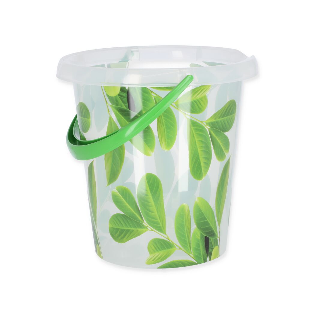 Eimer 'Lorbeer' transparent/grün 12 l