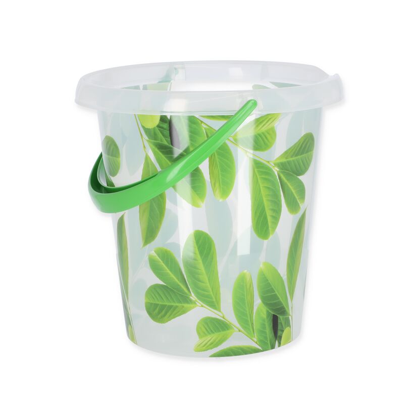 Eimer 'Lorbeer' transparent/grün 12 l