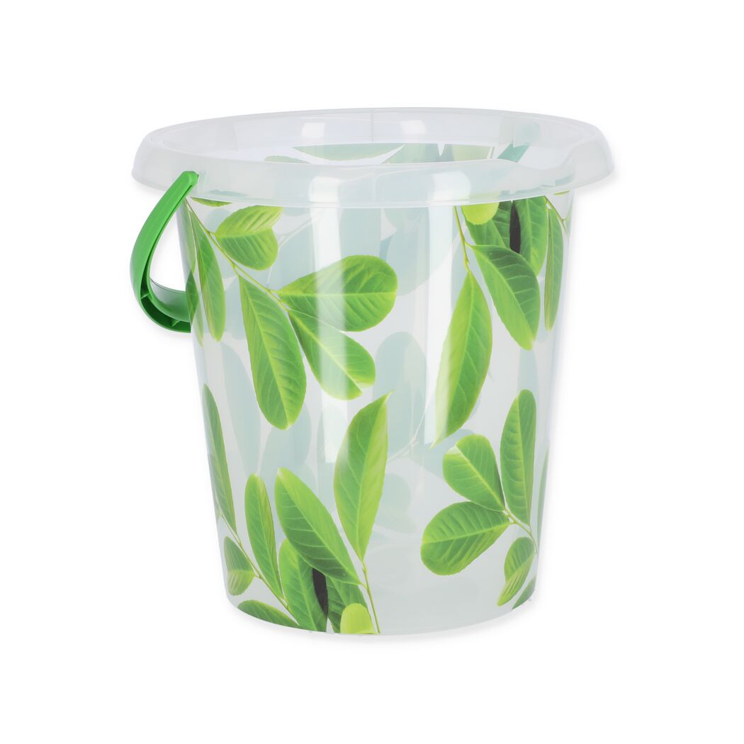 Eimer 'Lorbeer' transparent/grün 12 l